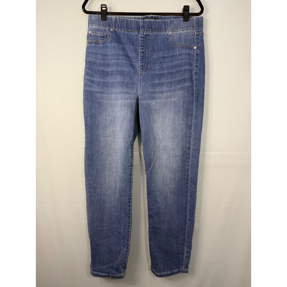 Liverpool Jeans Womens 12/31 Blue Straight Leg Stretch Medium Wash Denim